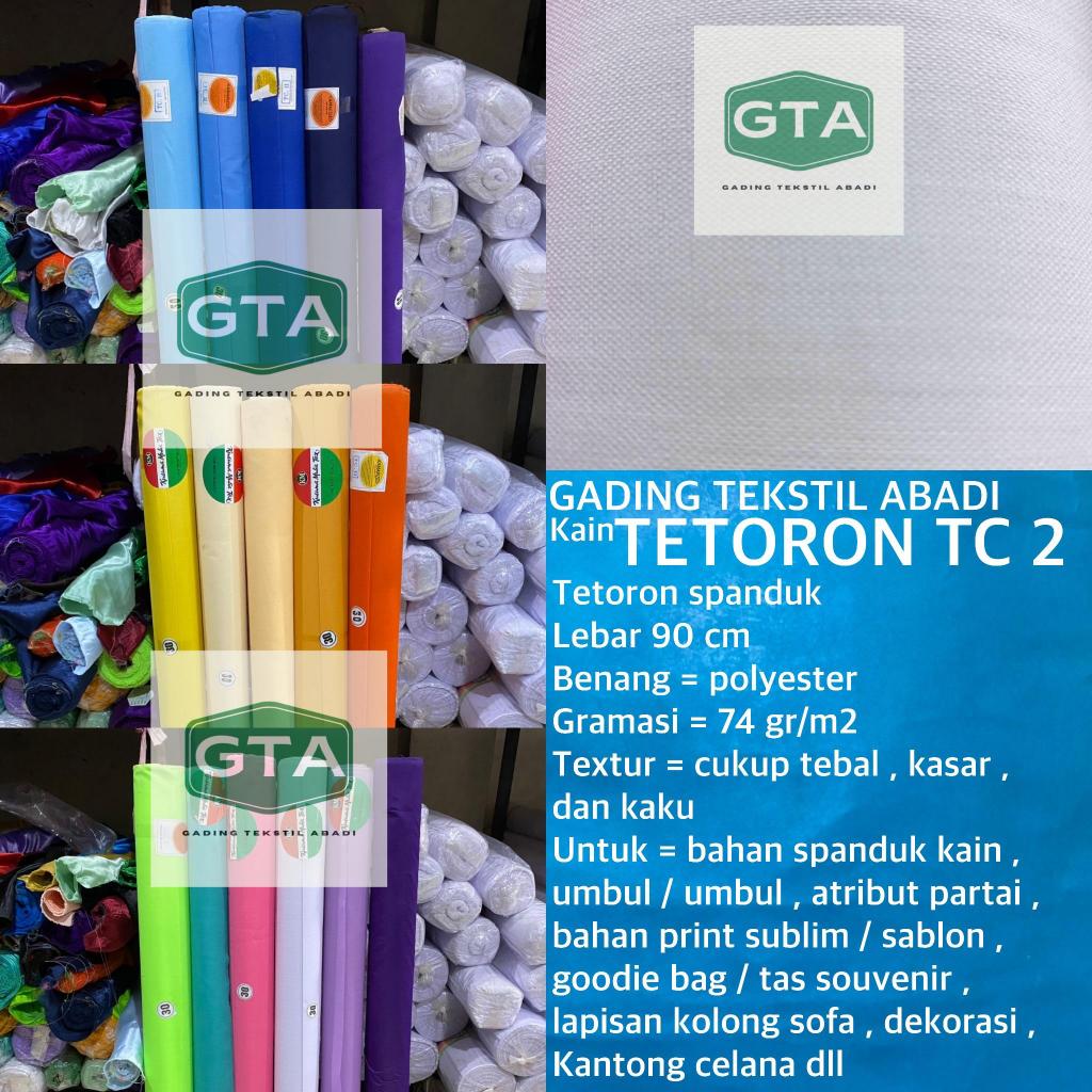 ( per setengah meter ) kain TETORON TC 2 Lebar 90 CM bahan craft spanduk sablon print printing subli