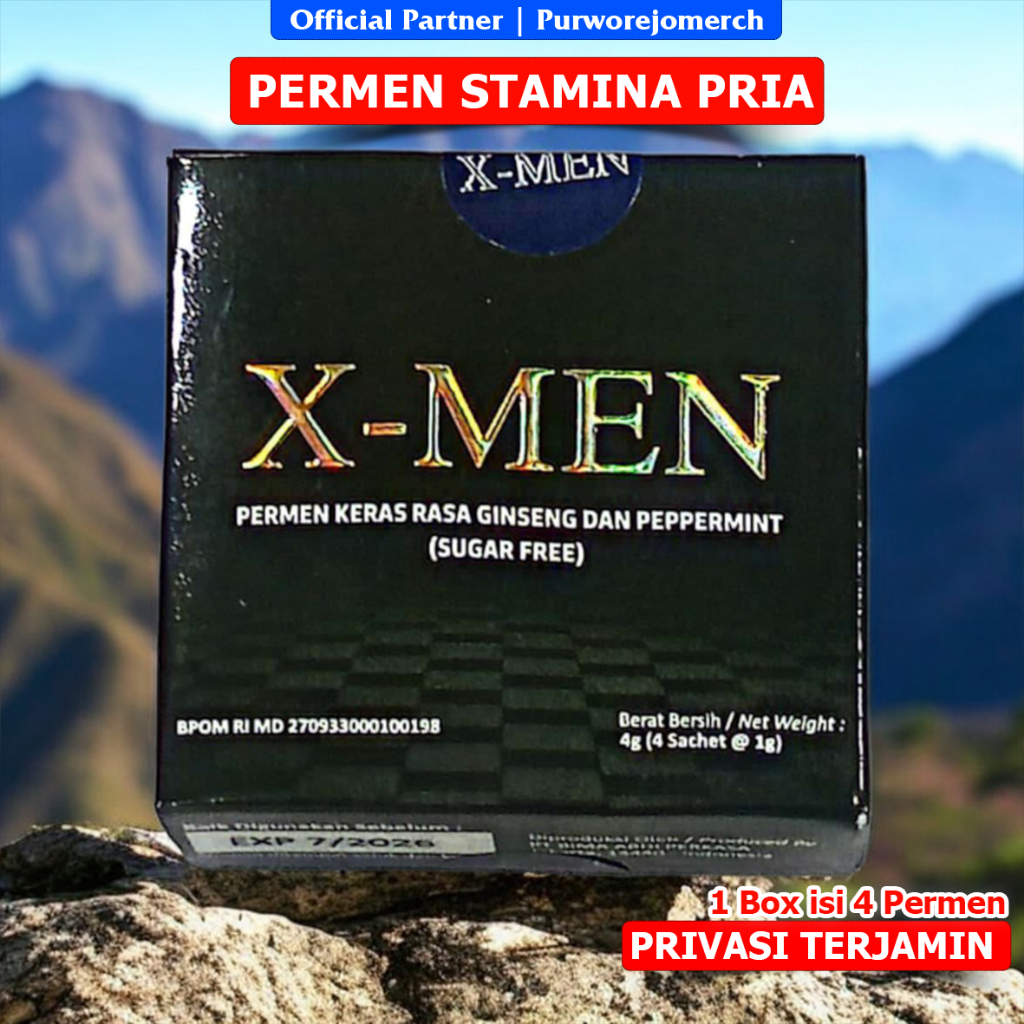 

Permen Pria Kuat Tahan Lama Xmen Permen Keras Rasa Ginseng dan Peppermint