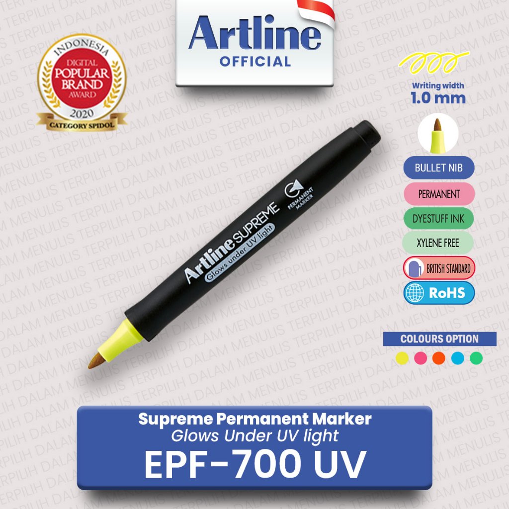 

(LIVE) ARTLINE Spidol Supreme Permanent Glow UV Marker EPF-700UV (2)