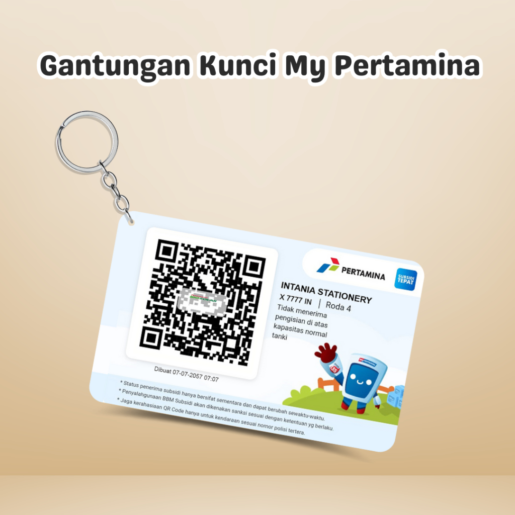 Gantungan Kunci My Pertamina - Ganci Barcode Pertamina