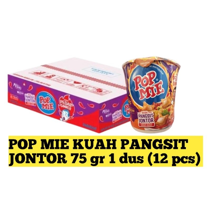 

Pop mie kuah pangsit jontor 1 dus isi 12 pcs