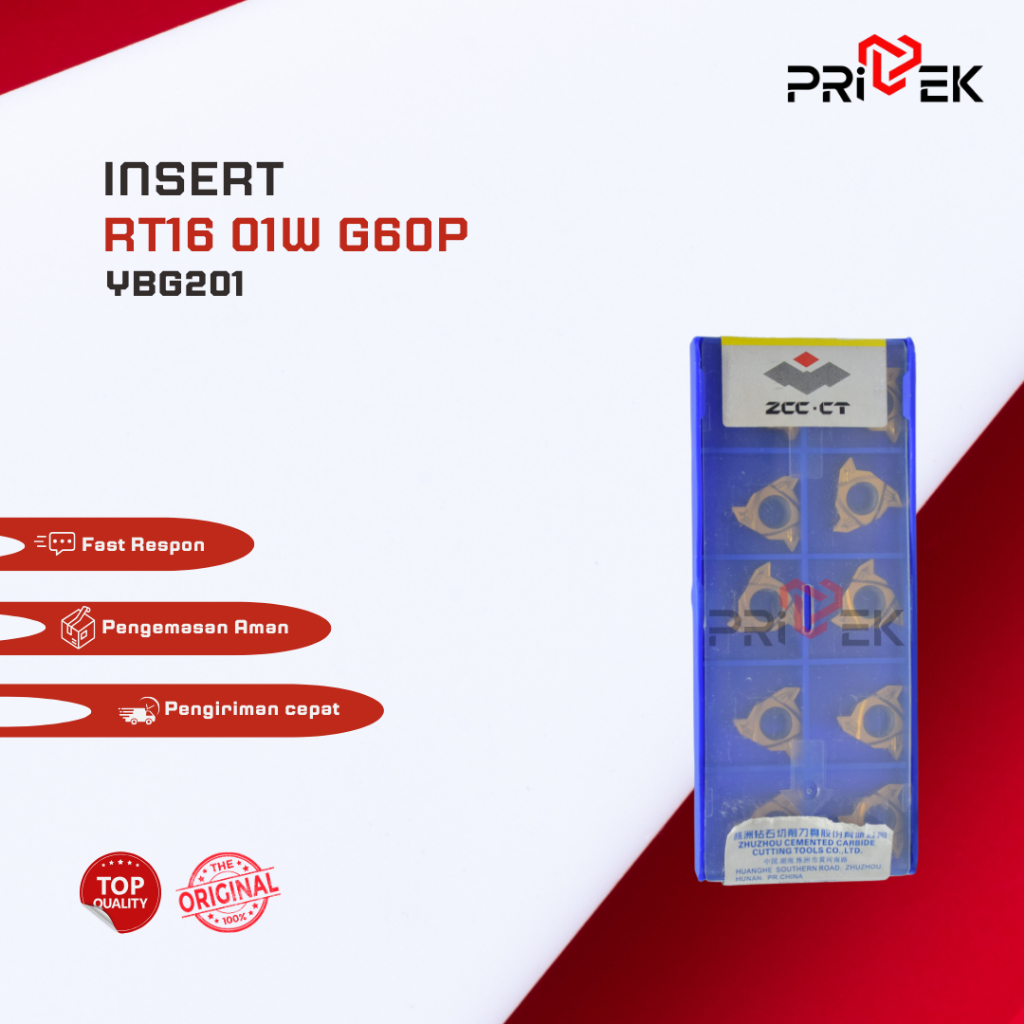 Insert RT16 01W G60P/ GRADE YBG201/ MEREK ZCC.CT/ INSERT BUBUT/ INSERT MILLING