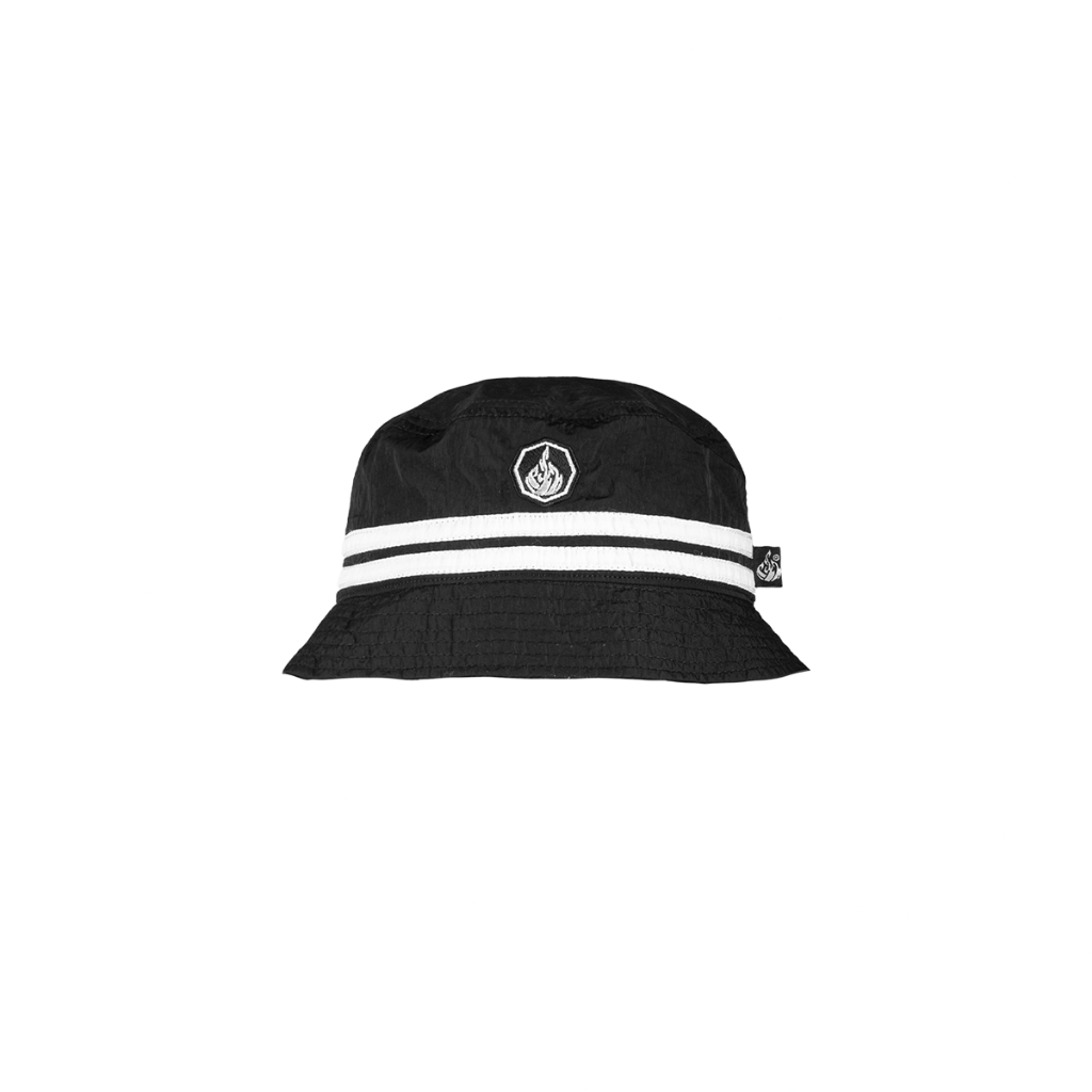 Prung Bolder Bucket Hat Warna Hitam List Putih Topi Rimba Casuals Football Hooligans Buckethat
