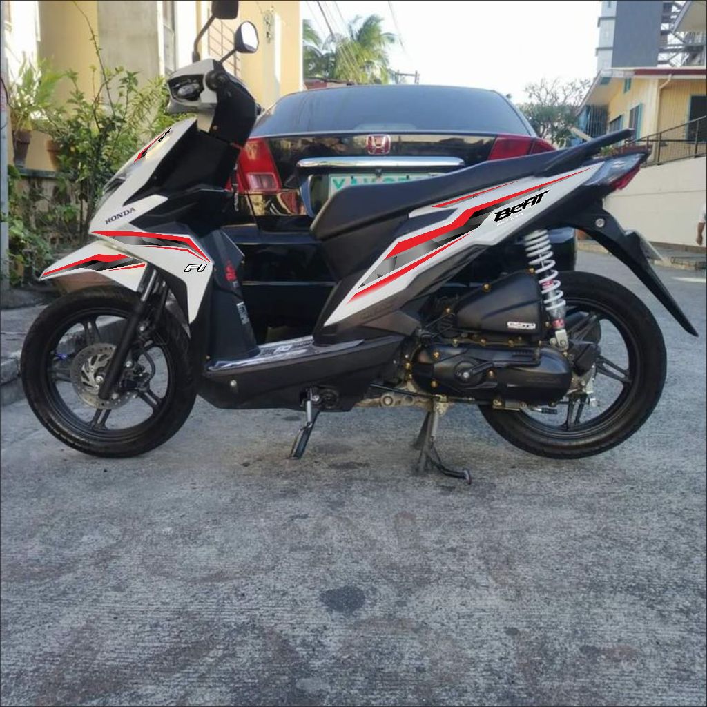 Stiker Transparan Beat ESP 110 - Striping Custom Nama Desain Motor Honda Beat Esp 2017 2020