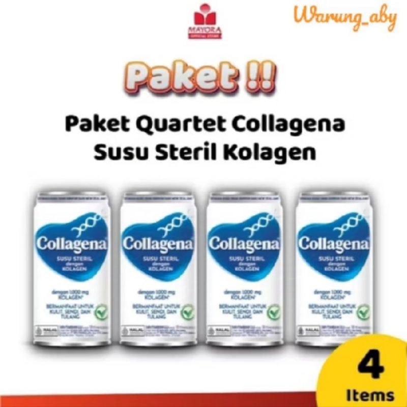 

Paket Isi 4 Collagen Susu Steril Kolagen | Susu Kolagen | Susu Steril Collagen | Susu Kaleng Steril