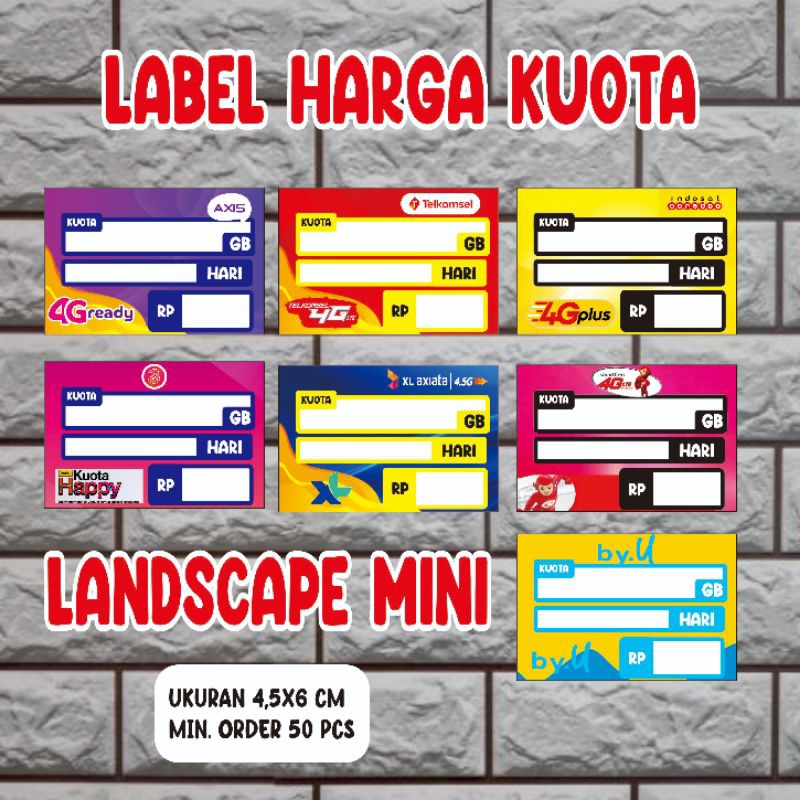 

Label Harga Paket Data/Kuota/Voucher LANDSCAPE 6x4.5 cm Min. Order 50 pcs