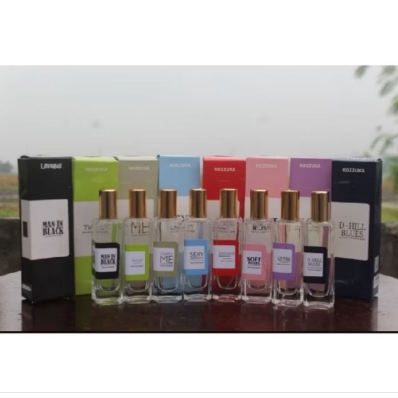 Parfume wanita, pria, tahan lama dan wangi, merry me, baccarat, omnia, D-Hill blues, soft rose, man 
