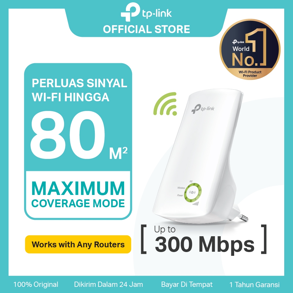 TP-Link TL-WA854RE WiFi Repeater 300Mbps Wireless Extender Penguat WiFi Jarak Jauh Penguat Singal