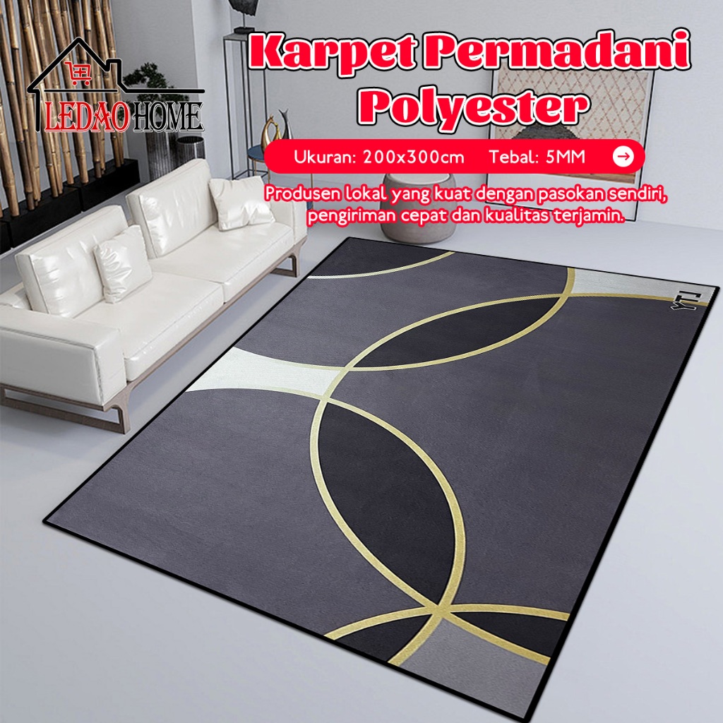 LEDAOHOME  Karpet Permadani Polyester  Karpet Lantai Eropa Style Uk 200 x 300cm/Karpet Lantai aesthe
