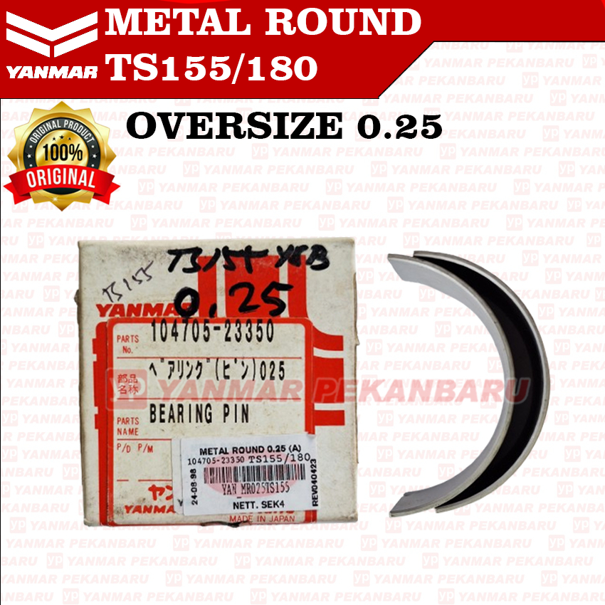 TS155 TS180 METAL ROUND JALAN CRANK PIN METAL OVERSIZE 0,25 104705-23350 YANMAR ORIGINAL ASLI