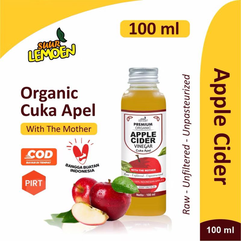 

Cuka Apel Premium Appel Cider Vinegar Organic With Mother 100 ml