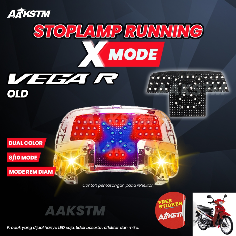 Lampu Rem LED Vega R Old X Mode LED 8 10 Mode Running Lampu  Belakang Variasi Modifikasi Motor