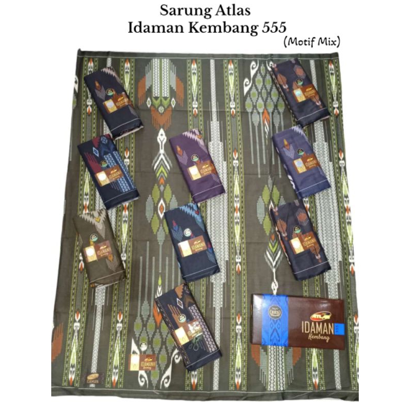 sarung atlas idaman kembang 555