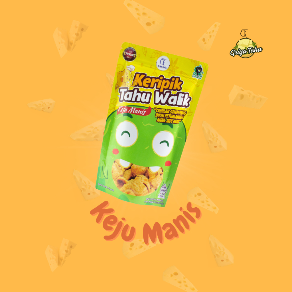 

Keripik Tahu Walik | Camilan | Snack | [Varian Keju Manis | 50 gram]