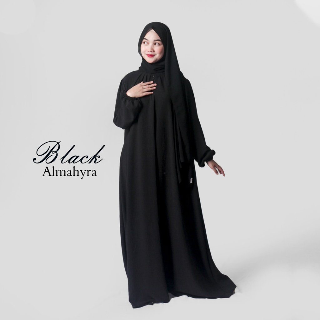 Dinan Wear - Gamis Almahyra  Dress Muslim Premium Kondangan Simple Polos Dubai Hijab