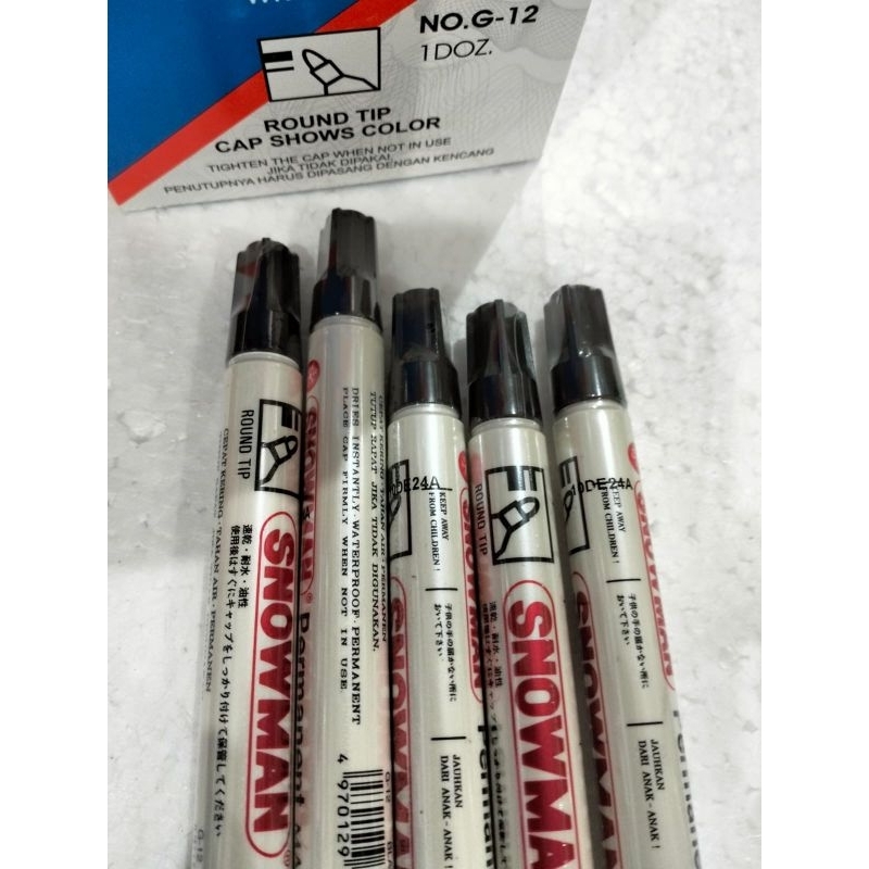 

SIDOL MARKER HITAM G 12 MERK SNOWMAN SPIDOL TIDAK BISA DIHAPUS SPIDOL TAHAN AIR SPIDOL MARKER