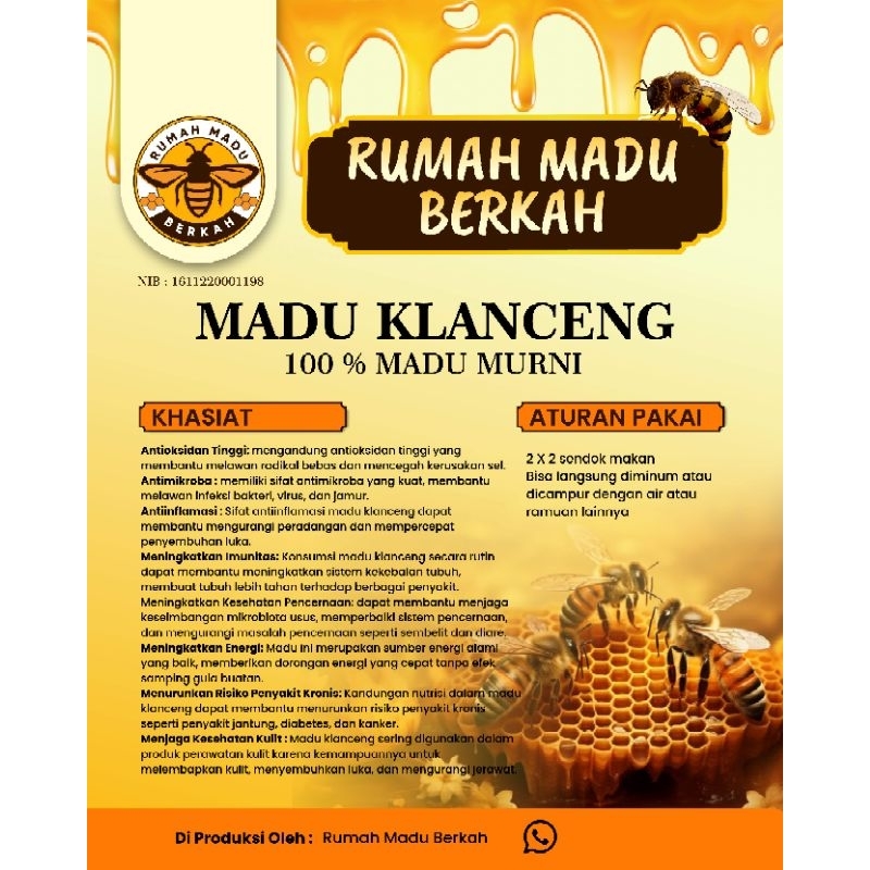 

Rumah Madu Berkah : Klanceng 100% Madu Murni