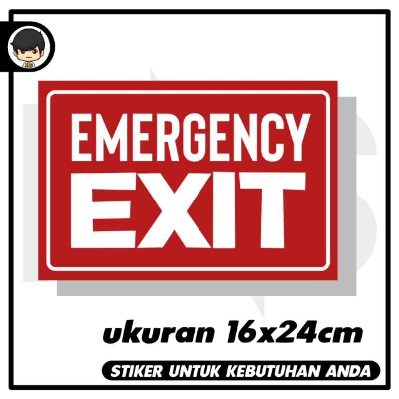 

stiker exit emergency kantor gedung sticker rambu