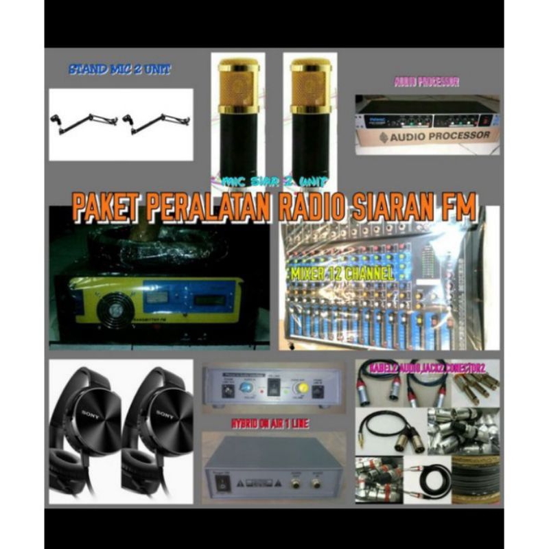PAKET PERALATAN ELEKTRONIK STUDIO SIARAN PLUS PAKET PEMANCAR FM STEREO PLL LCD 500 WATT SOLIDSTATE