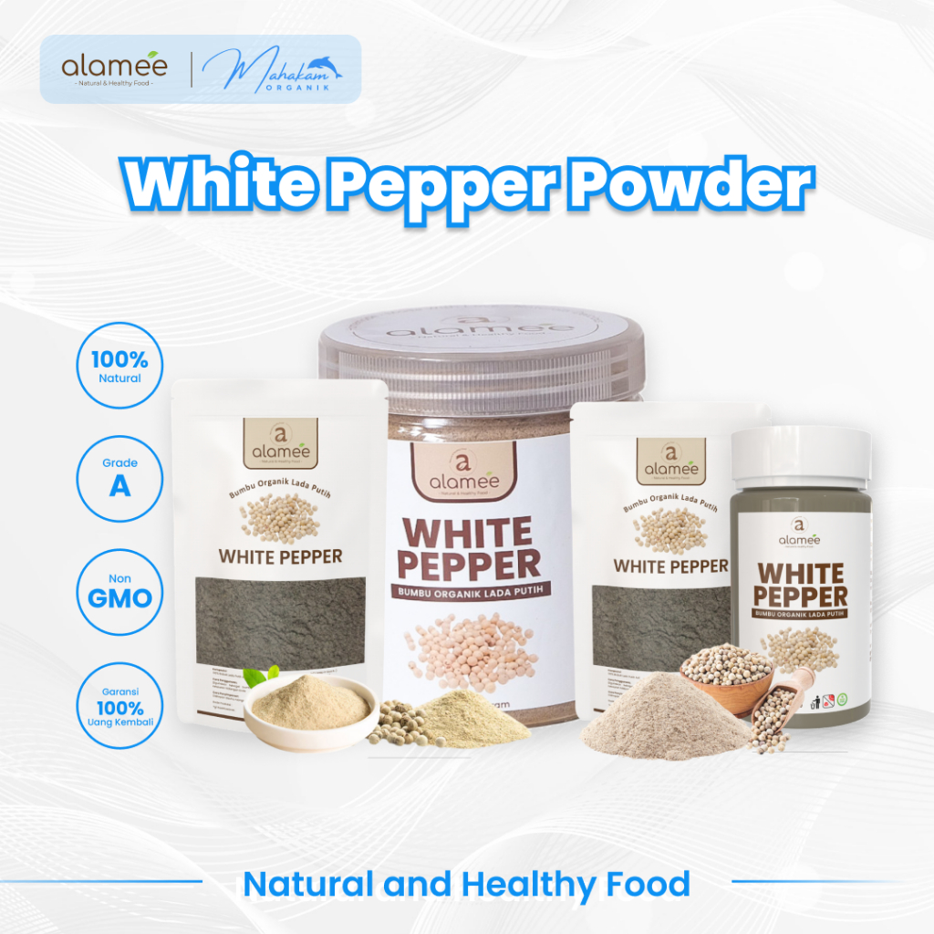 

ALAMEE Lada Putih Bubuk White Pepper Powder Merica Whitepepper Bumbu Dapur Instan Organik Masak