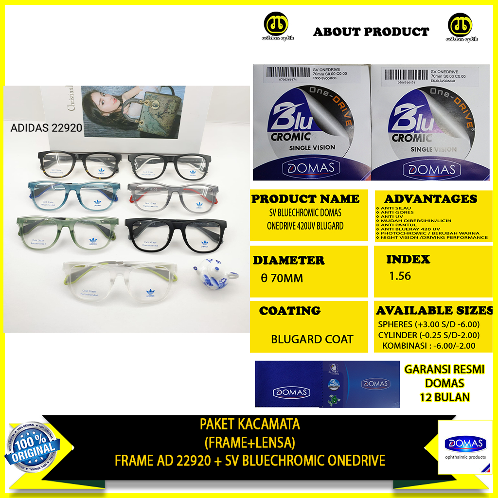 KACAMATA(FRAME+LENSA) BLUECHROMIC ONEDRIVE DOMAS 22920