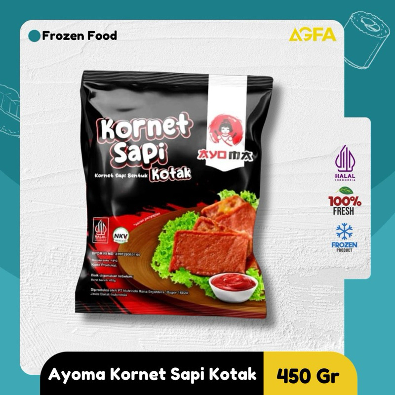 

Kornet Sapi Kotak Ayoma 450 Gr / Kornet Sapi Isi 24