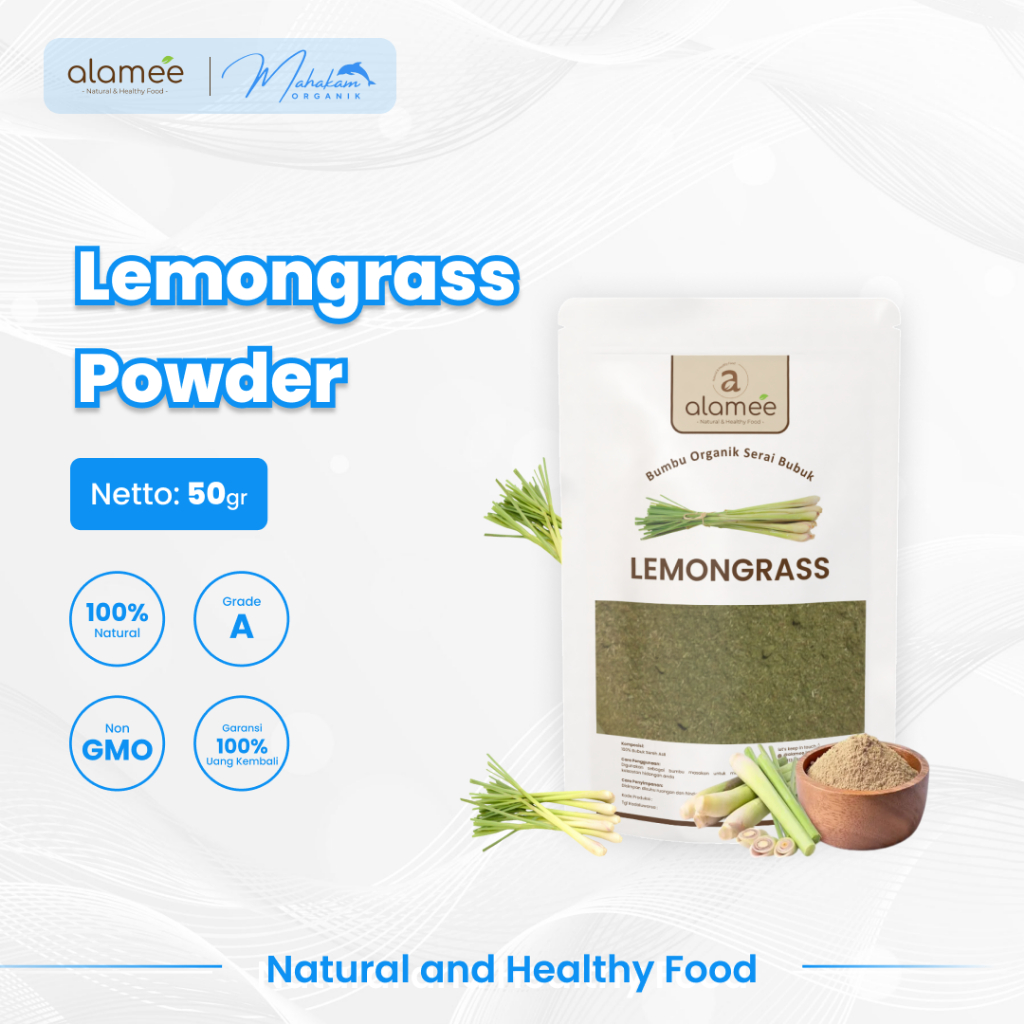 

ALAMEE Bubuk Sereh Lemongrass Powder Bumbu Dapur Organik Serai Masak Seasoning 50 Gram
