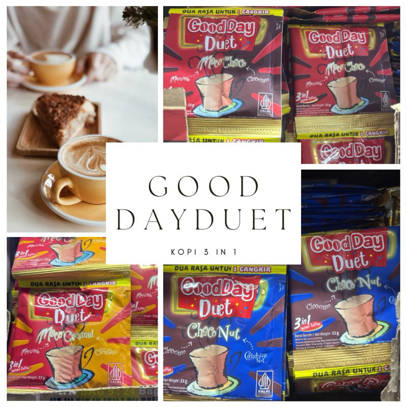 

Good Day Kopi Instant Duet 3 in 1 Sachet isi 10/renceng