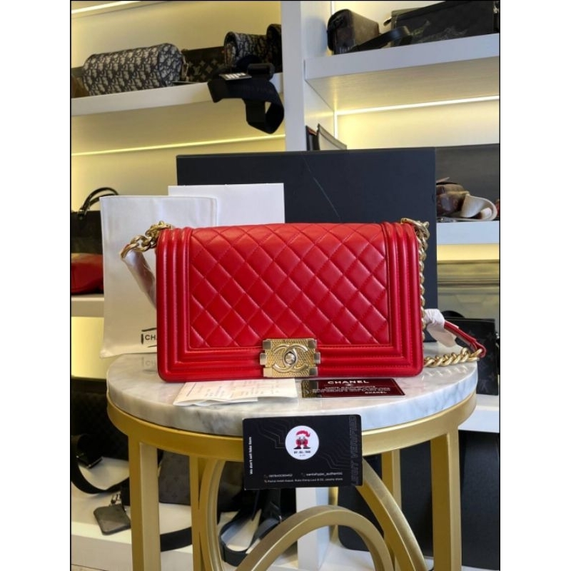 Chanel Red Boy Bag