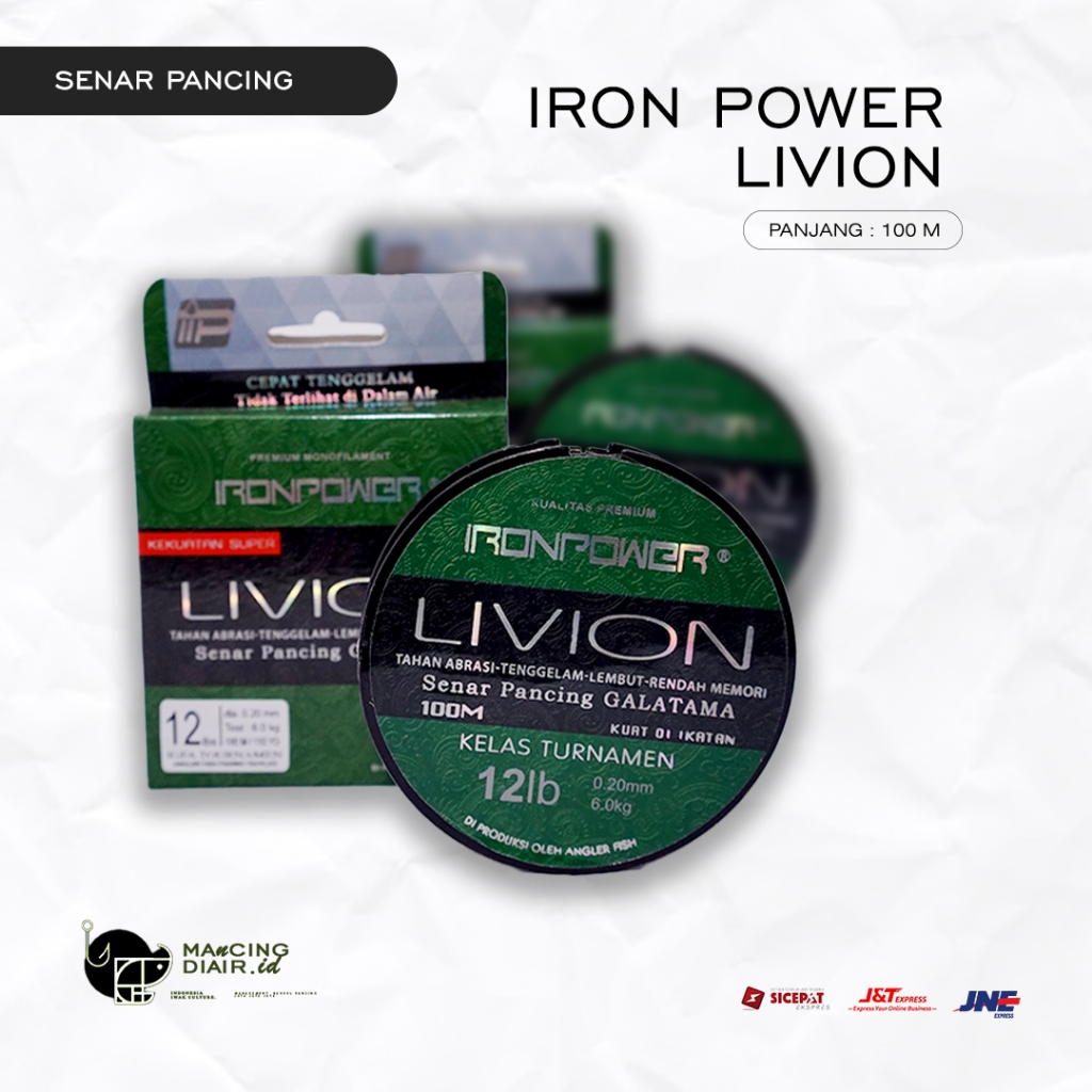 Senar Pancing Iron Power Livion - Panjang 100M || 0.08 - 0.35