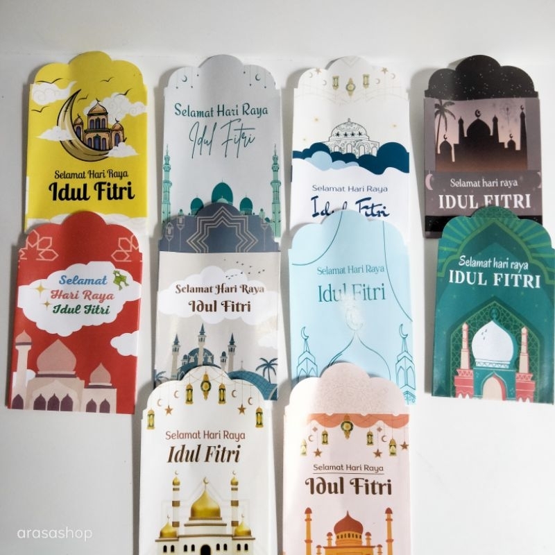 

Isi 10 pcs Amplop Lebaran medium Karakter Lucu / Amplop Lebaran muslim masjid / angpao idul Fitri / amplop idul Fitri / amplop thr