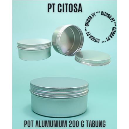 Pot Alumunium 200 Gr Tabung / Pot Kaleng / Pot Alumunium / Pot Pomade / Pot Lulur Alumunium / Pot 20