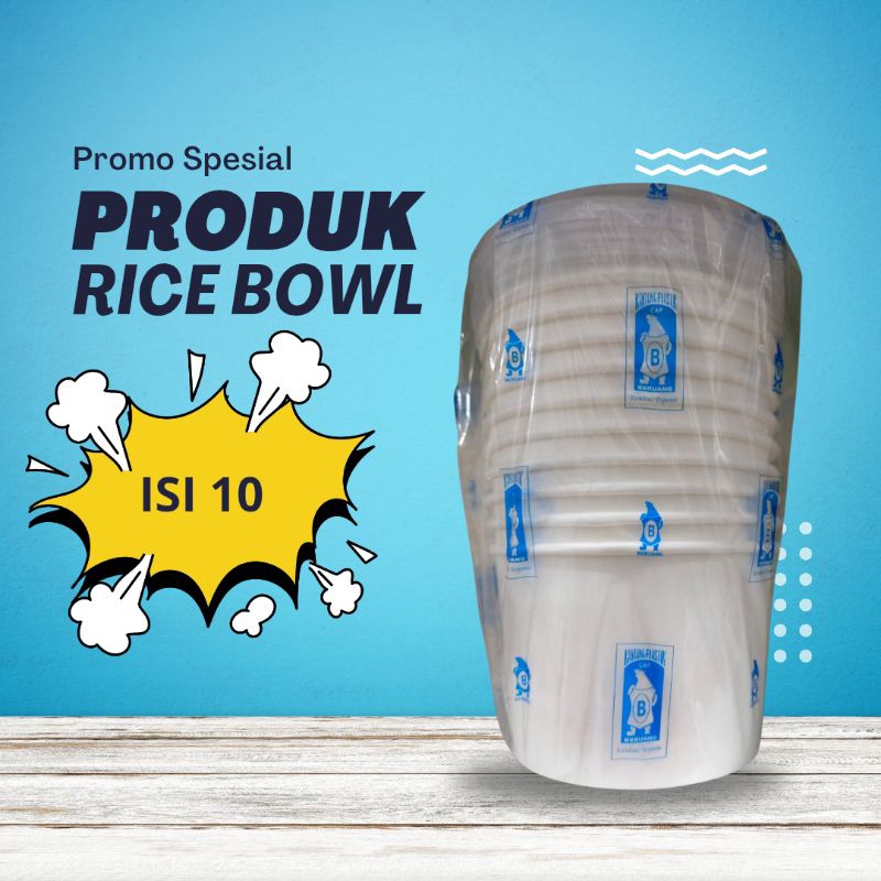 Tempat Nasi Kemasan / Paper Bowl Isi 10