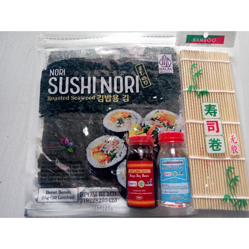 

PAKET 4 Sushi nori kecap asin cuka bambu sushi kimbab bento halal