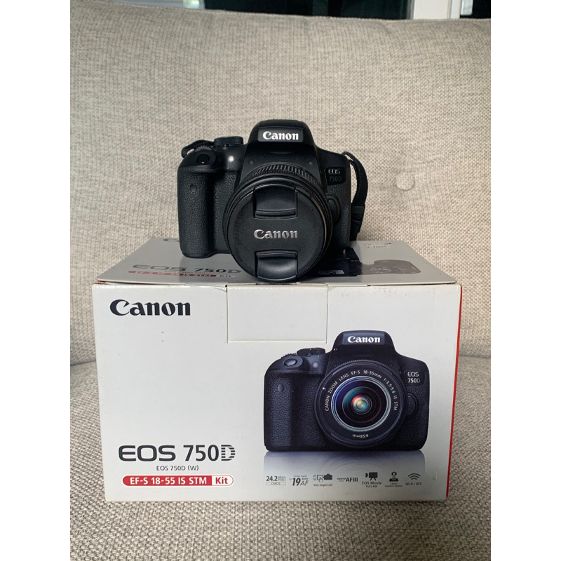 Canon EOS 750D Kamera DSLR + Lensa 18-55mm STM Fullset (Second Bekas)