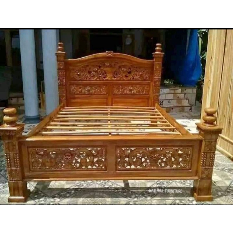 dipan ukir dipan ukir jepara dipan kayu jati dipan rahwana kaki 10 cm