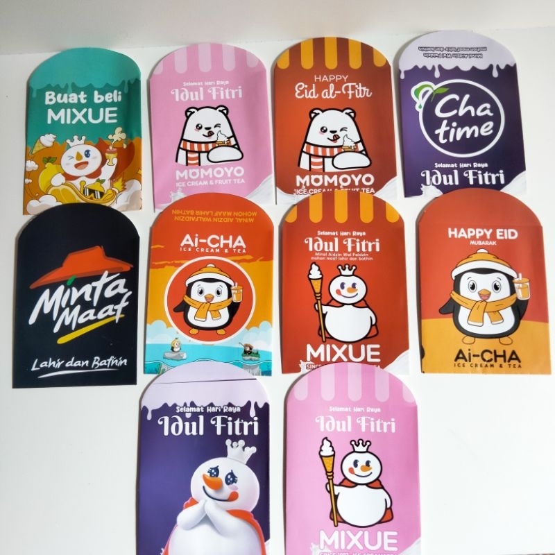 

Amplop Lebaran medium 1 Pack Isi 10pcs Karakter Lucu / Amplop Lebaran Snack / angpao idul Fitri / amplop idul Fitri / amplop thr mixue