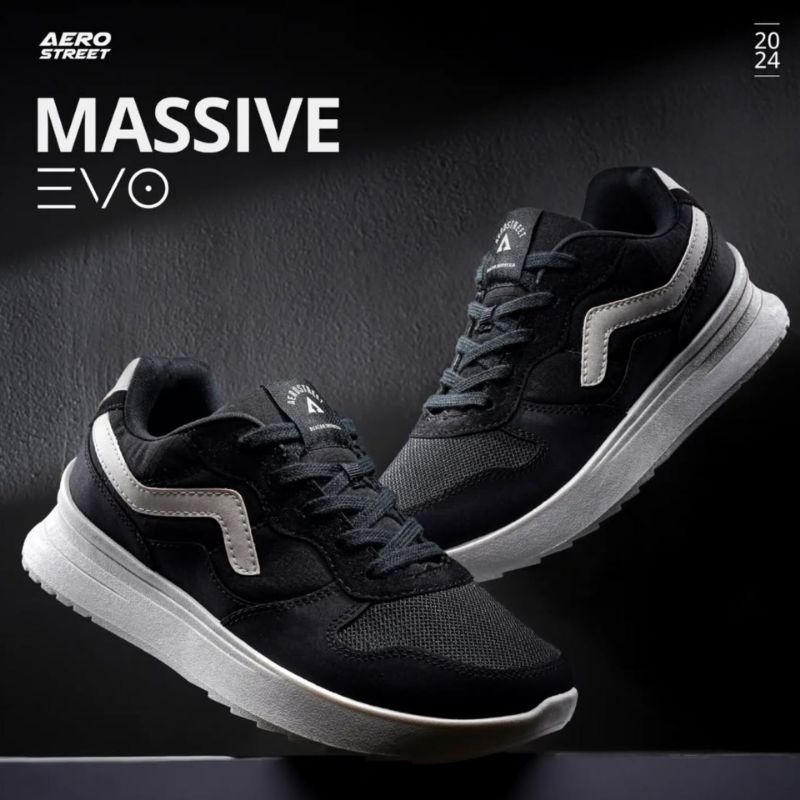 Aerostreet Massive Evo Series | Aerostreet Massive Natural Hitam | Aerostreet Massive Evo Hitam puti