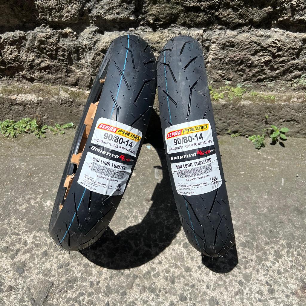 [READY COD] BAN ASPIRA PREMIO SPORTIVO RS01 ( 90/80-14 )TUBELESS SOFT COMPOUND RING 14 / BAN BALAP S