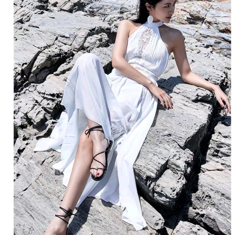 Maxi Dress /Putih Dress /beach dress / baju pantai Wanita /Import  D0318