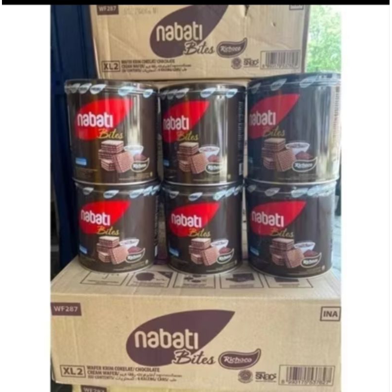 

(1 Dus Isi 6 Kaleng) Nabati Wafer Bites Coklat Keju