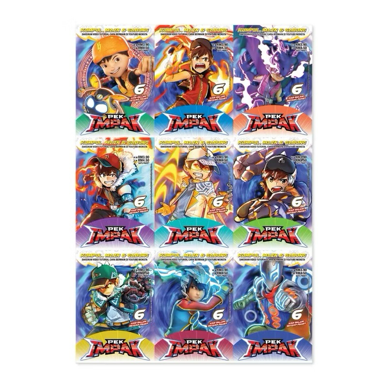 (RARE) PEK IMPAK KAD BOBOIBOY MONSTA GALAXY CARD IMPAK