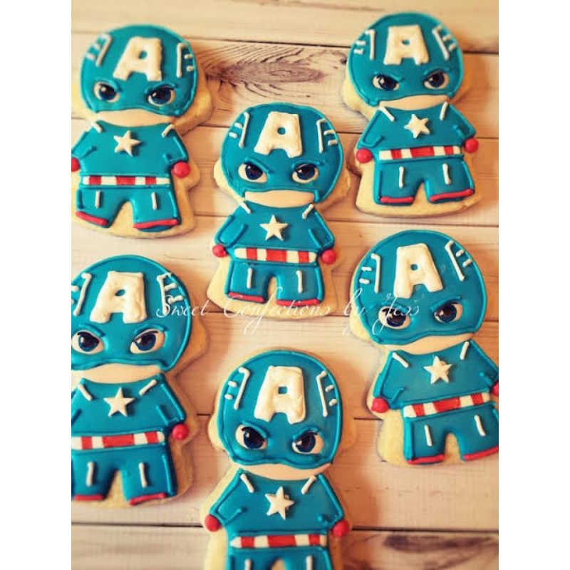 

Catanova Butter Cookies Kukis Hias Karakter Captain America / Kapten Amerika