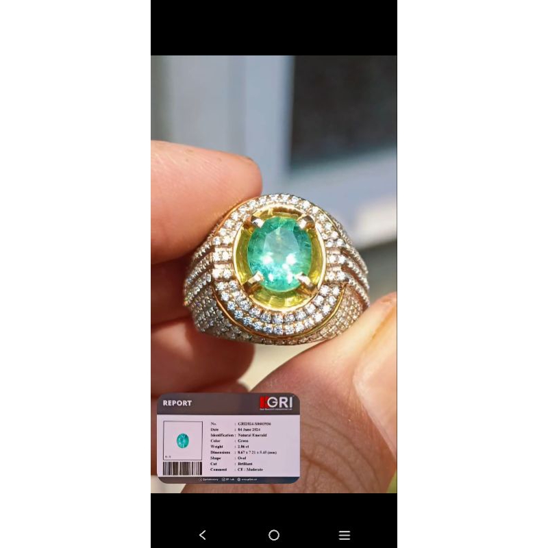 natural Emerald beryl memo GRI