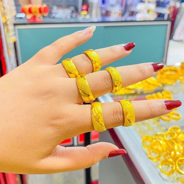 cincin tunangan pp Lapis Emas 24krt Crum Emas Muda 6 gram Cincin Cewek Replika Premium Gold