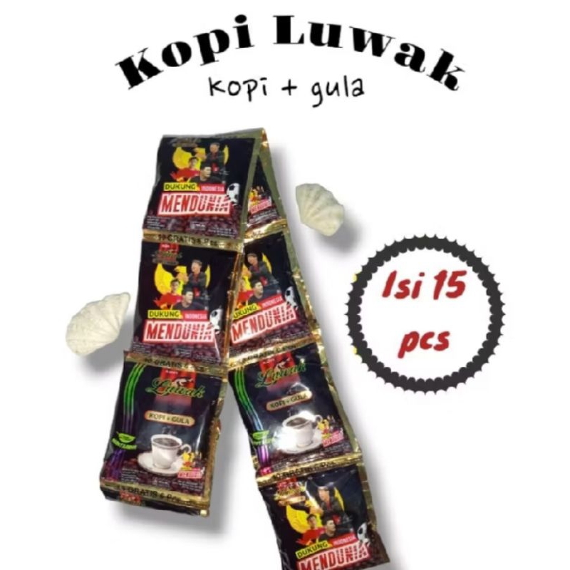 

KOPI LUWAK HITAM+ GULA 15 PCS× 23 GRM{ 1 RENCENG}