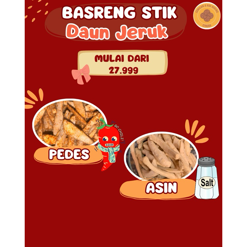 

Basreng Stik Daun Jeruk/ 500 gram/ Rasa Pedas/ Rasa Asin