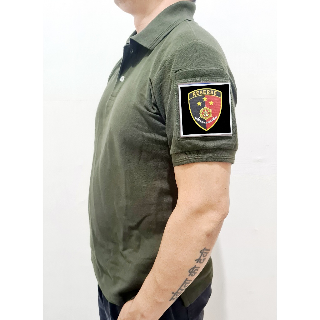 Kaos Logo Reserse Reskrim Polo Tactical Model PDL Baju Lengan Pendek Free 3 Emblem Patch Velkro