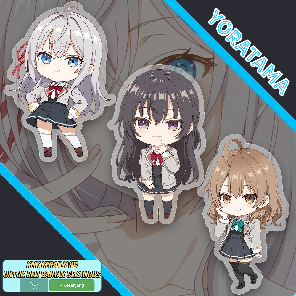 Gantungan Kunci Roshidere Tokidoki Bosotto Alya, Yuki, Masha, Keychain Anime Lucu