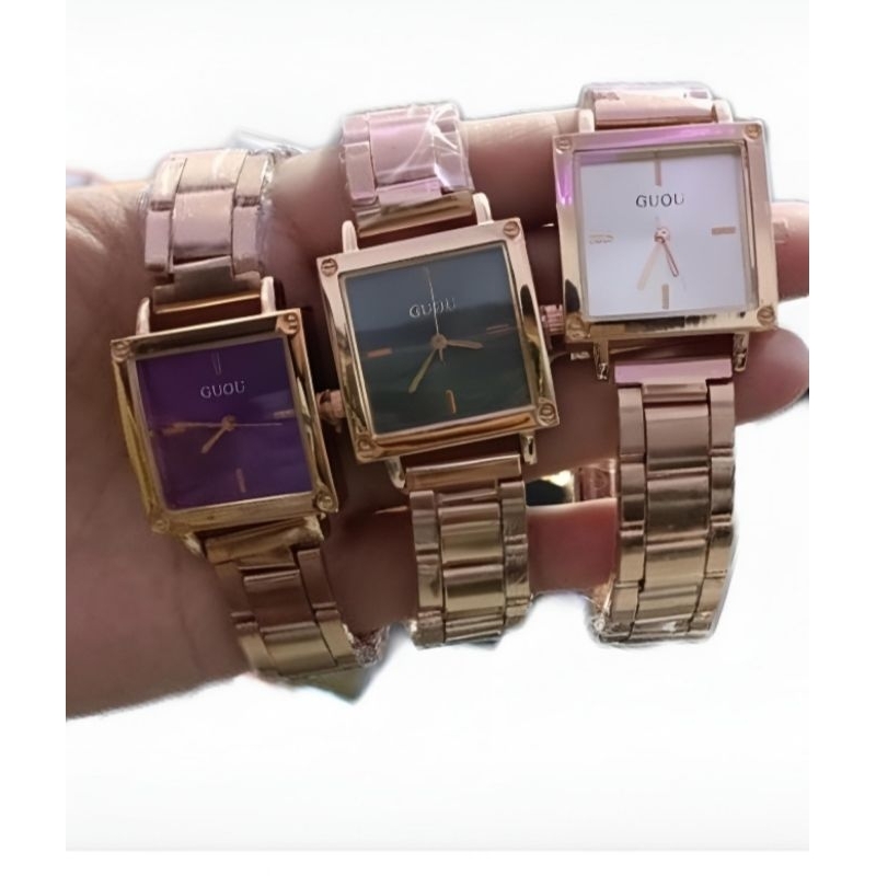 Jam tangan Rantai GUOU Model kotak